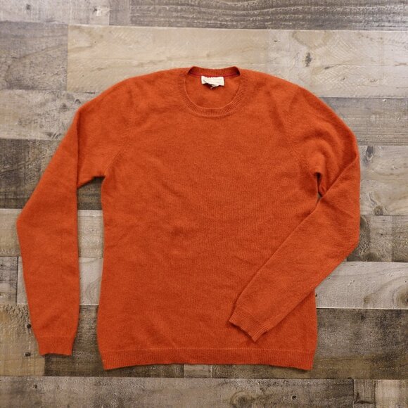 Simply Cashmere Sweater Women’s Small Orange Crew Neck 100% Cashmere - Picture 1 of 7